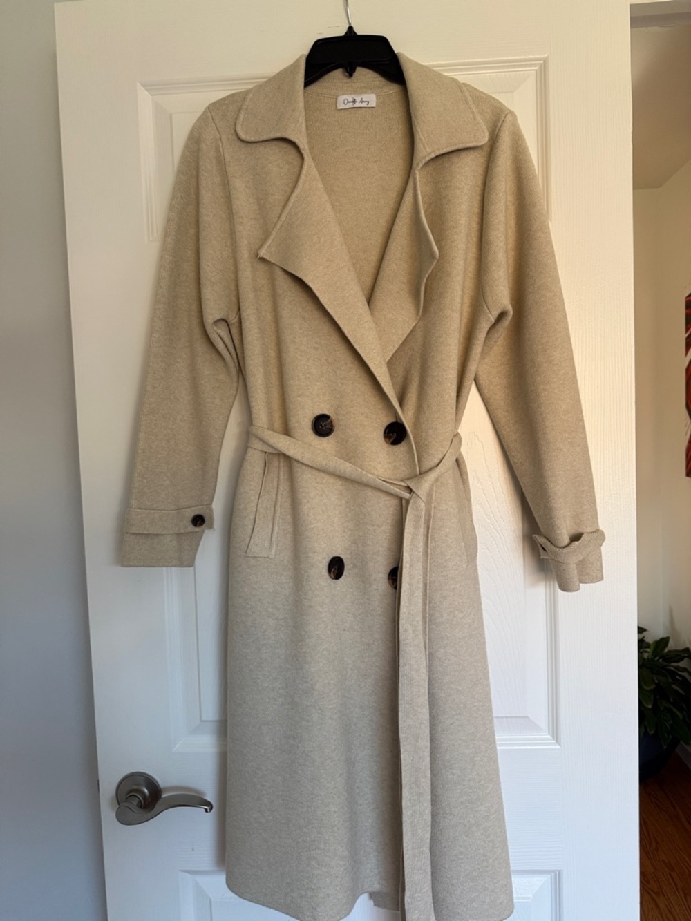 Chic Beige Trench Coat with Belt